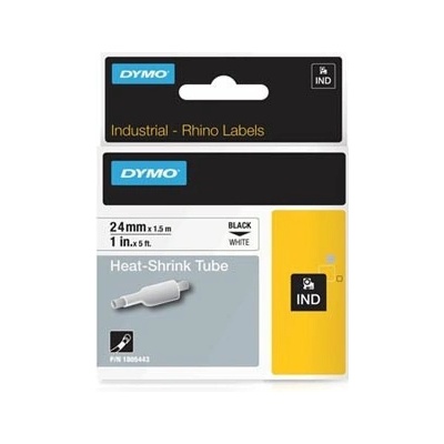 Dymo Rhino 1805443, 24mm x 1,5m, černý tisk/bílý podklad, originální páska
