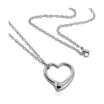 Šperky4U Ocelový řetízek s přívěškem srdce OPE1113