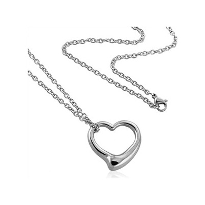 Šperky4U Ocelový řetízek s přívěškem srdce OPE1113