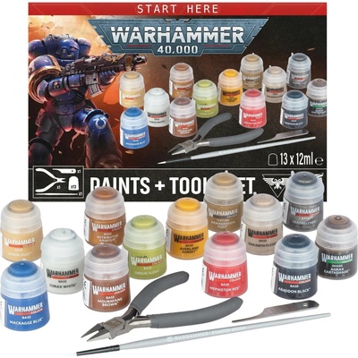GW Warhammer 40 000 40K PAINTS+TOOLS GER/FRE/ITA/DUT/CZ/SLV – Zboží Mobilmania