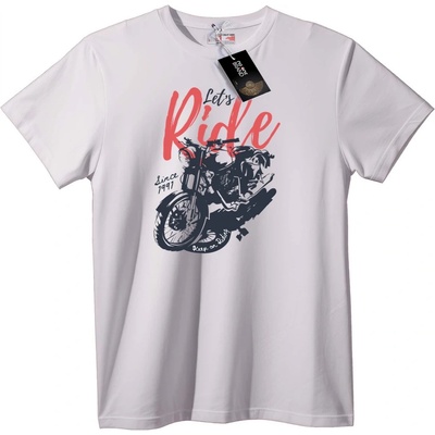 NOONEBRAND Тениска Да тръгнем с мотоциклет - XL, White