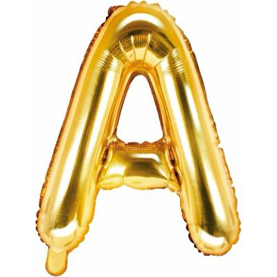 PartyDeco Fóliový balón písmeno A 35cm zlatý