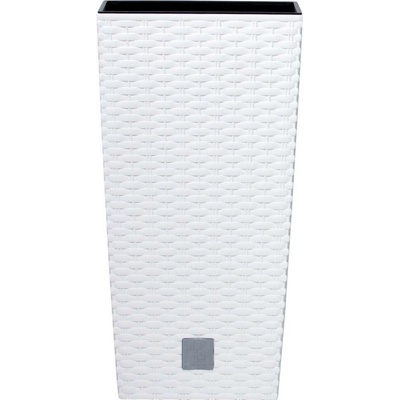 PROSPERPLAST Květináč RATO SQUARE s vkladem 24 cm - bílá