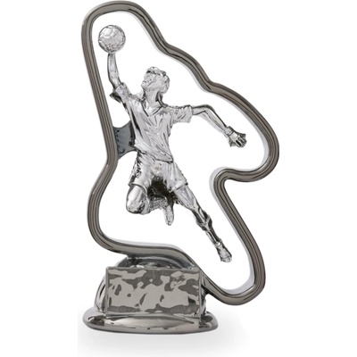 Fotbalová trofej v luxusním provedení výška 24 cm stříbrná