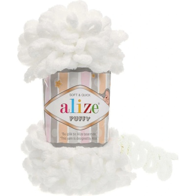 Alize příze Puffy 55 bílá