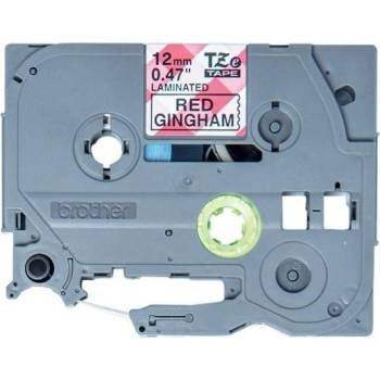 Brother TZ-MPRG31 / TZe-MPRG31, 12mm x 4m, черен печат / бял-червен фон, оригинална лента (TZEMPRG31)