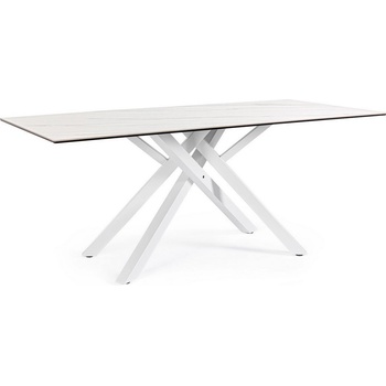 Bizzotto Трапезна маса Sean, 180x90 см, бяла, мраморен ефект (0731264)