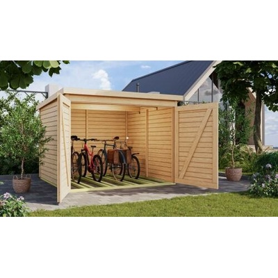 Karibu dřevěná garáž FAHRRADGARAGE 4 12484 natur LG5025