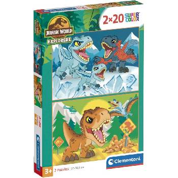 Clementoni Детски пъзел Clementoni от 2 x 20 части - Джурасик свят (24810)