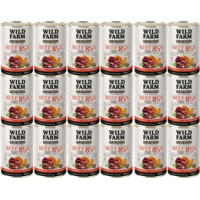Wild Farm Pure Mono Hovädzie mäso tekvica a quinoa 18 x 400 g