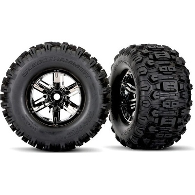 Traxxas Kolesá 4,3/5,7" X-Maxx čierny chrómový disk pneumatiky Sledgehammer pár
