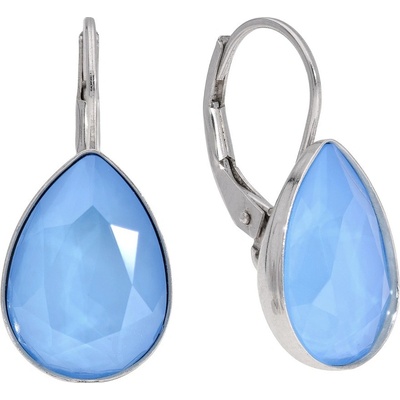 Swarovski Elements Pear Stříbrné náušnice visací modré slzičky, kapky 31242.3