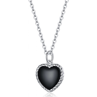 Emporial strieborný náhrdelník Srdce s drahokamom SCN443