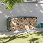 vidaXL Поставка за дърва, зелена, 234x45x100 см, поцинкована стомана (364545)