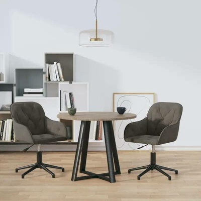 vidaXL 3103386 Otočná samet / Tmavě šedá 2 ks