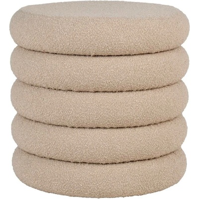 House Nordic Béžový taburet z textilie bouclé Brooklyn – House Nordic