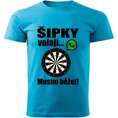 dětské tričko Šipky volají musím běžet tyrkysové