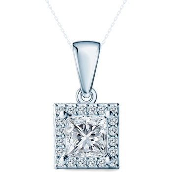 SAVICKI Висулка This is Love: бяло злато, лабораторни диаманти с шлифовка " принцеса