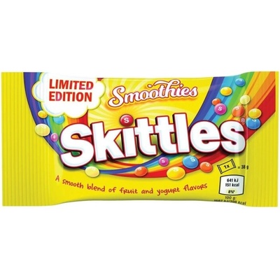 Skittles Smoothies žvýkací bonbóny s ovocnými a jogurtovými příchutěmi 38 g