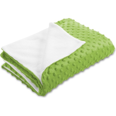 Biante Detská deka Minky bodky Polar Hráškovo zelená