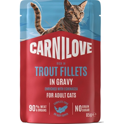 CARNILOVE Cat POUCH GRAVY rich in Trout enriched with Echinacea 85 g