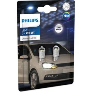 Philips Крушка, LED, светлини на регистрационния номер PHILIPS W5W, 12V, 0, 74W, 6500K, 56lm, 2 бр