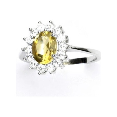 Čištín stříbrný čiré zirkony Kate žlutý zirkon T 1507