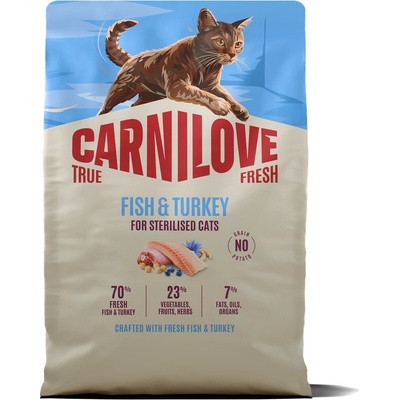 CARNILOVE TRUE FRESH Cat Dry Fish&Turkey for Sterilised Adult All Breeds 6 kg