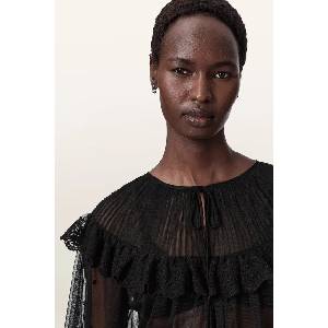 AllSaints блуза с волани дамска от дантела UNRULY SUSIE LS TEE (W065PE)