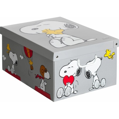 Lavatelli úložný box s víkem, motiv Snoopy, pevný karton, 50x39x24 cm