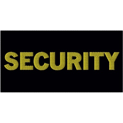 MILITARY RANGE Nášivka SECURITY se ŽLUTOU nití 10 x 22 cm VELCRO