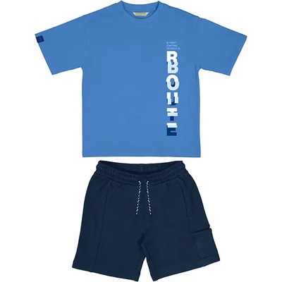 Mayoral Комплект трико "on route" с тениска в мастилено синьо и къси тъмно сини панталони за момче Mayoral