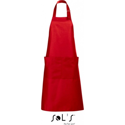 Sol's Dlouhá zástěra Gala se dvěmi kapsami Červená L990