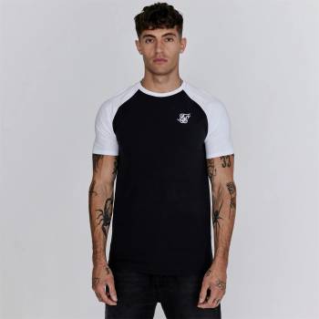 SikSilk Тениска SikSilk Men's Regular Fit Raglan T-Shirt - Black/White