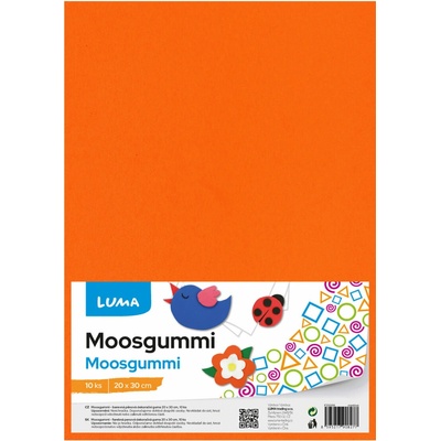 LUMA Moosgummi A4 oranžová - balení 10 ks