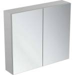 Ideal Standard Mirror&Light - Огледален шкаф с LED осветление и контакт, 80x70 см, алуминий T3442AL (T3442AL)