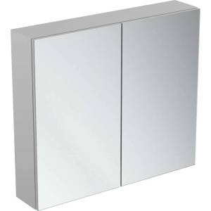 Ideal Standard Mirror&Light - Огледален шкаф с LED осветление и контакт, 80x70 см, алуминий T3442AL (T3442AL)