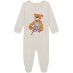 Guess Бебешки памучен гащеризон Guess Bear - Класическо екрю