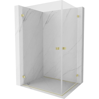Mexen Lunar-B Duo душ кабина с врати 80 x 75 см, прозрачно, златисто четкано - 832-080L-075P-55-00 (832-080L-075P-55-00)