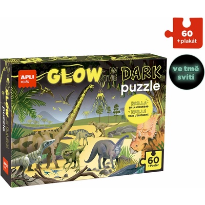 Apli svítící ve tmě Dinosauři 60 dílků