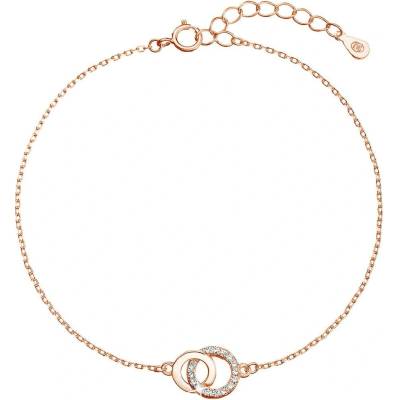 Pavona Pozlacený stříbrný Rose Gold náramek kroužky se zirkony 13033.1 crystal