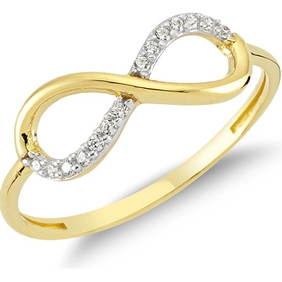 Lillian Vassago Zlatý prsten se zirkony nekonečno LLV75 GR005