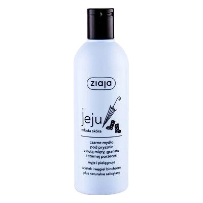 Ziaja Jeju Black Shower Soap černé sprchové mýdlo pro mladou pleť 300 ml