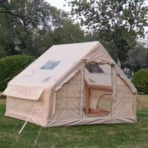  Tourus AirCamp X3 - Надуваема палатка, 5.99 м2, Триместна, Бежов, 295x203x200 см (TS-IT03) Палатка