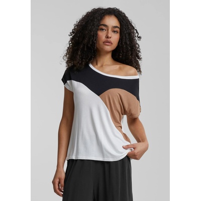 Urban Classics Тениска Cloud5ive Damen Viskose Colorblock T-Shirt camel brown/black XXLUB-23036652-18163 - Камуфлаж, размер XXL