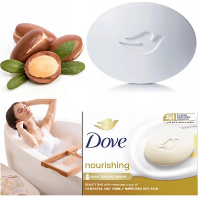 Dove Nourishing s arganovým olejem toaletní mýdlo 4 x 90 g – Zboží Dáma
