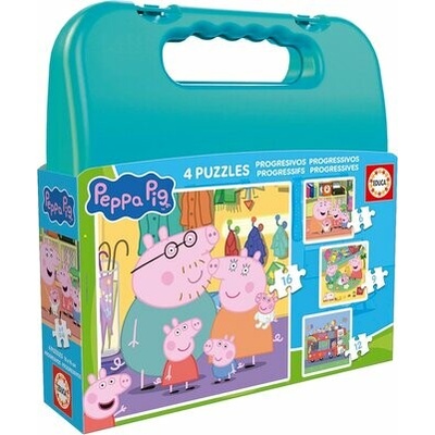 EDUCA v kufříku Prasátko Peppa II 4v1 6,9,12,16 dielov