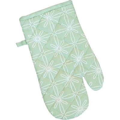 SCANquilt chňapka RUKAVICE DEKORO kontury kytiček zelenobílá 14 x 31 cm – Zboží Dáma