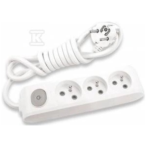 Panasonic 3X Portable Backlooser With Ground, Connector And Contact Covers 1.5m, Color White/WLTA0631-2WH