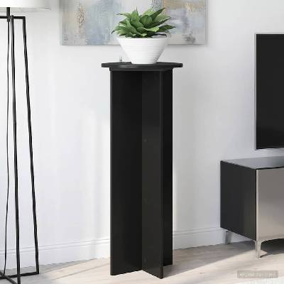 vidaXL Стойка за растения 2 pcs Черно Ø40 x 100 см Инженерна дървесина (899691)